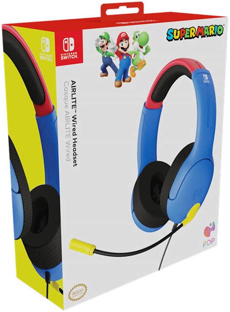 Pdp Mario Airlite Wired Headset Oled Model Powerful Mm Speaker