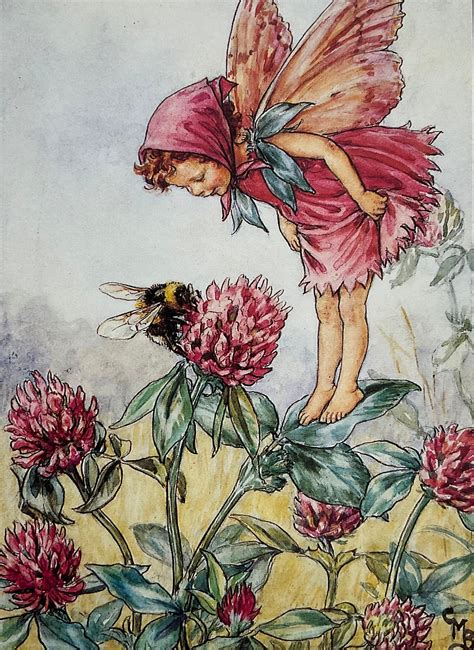 The Red Clover Fairy Flower Fairies Cicely Mary Barker Etsy