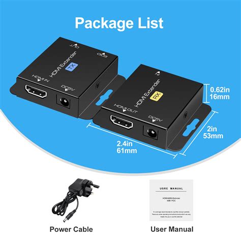 Buy HDMI Extender Over Ethernet Cat5 Cat5e Cat6 200FT Transmitter