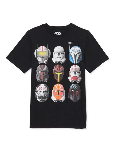 Star Wars Boys Clone Helmets Crew Neck Short Sleeve Graphic T Shirt Sizes 4 18