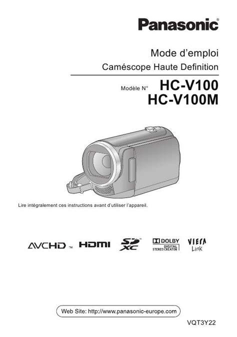 Notice PANASONIC HC-V100 - action cam Trouver une solution à un ...