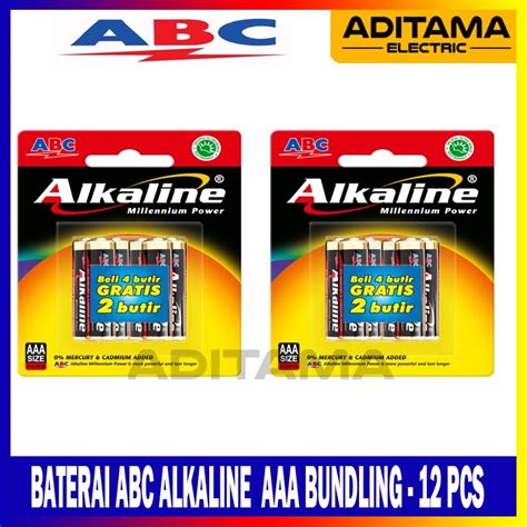 Jual BATERAI ABC ALKALINE AAA A3 BUNDLE 2 ISI 12 BATERAI BATTERY ABC