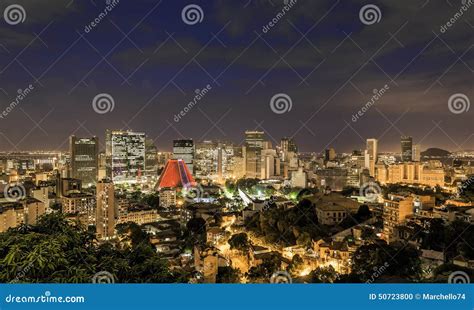 Rio De Janeiro Skyscrapers Night Panorama Stock Photo - Image of city ...