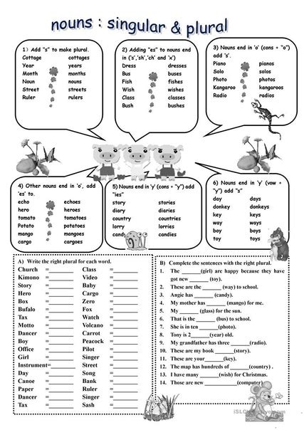 Plural Nouns Worksheets English Teaching Esl Worksheets Printable