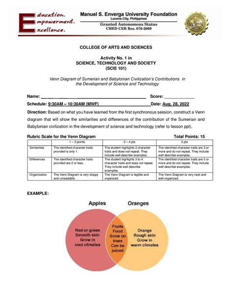 Sts Activity Answer College Of Arts And Sciences Activity No