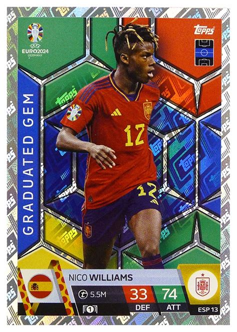 Topps Match Attax EURO 2024 GERMANY Karta GRADUATED GEM Williams ESP