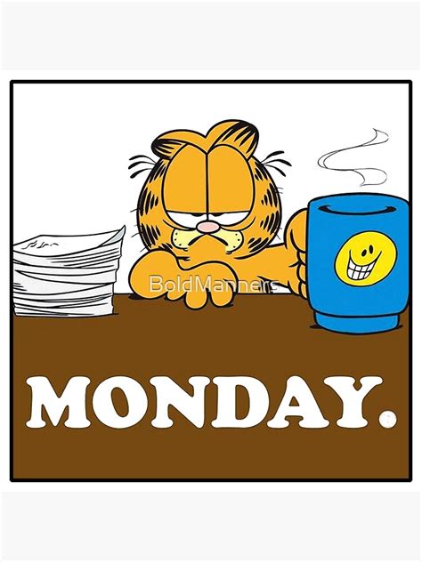 Garfield I Hate Monday Poster For Sale By Boldmanners Redbubble