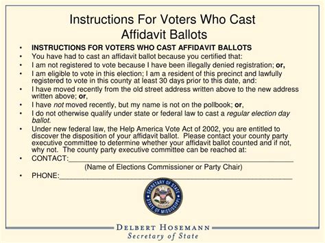 PPT Affidavit Ballot Procedures PowerPoint Presentation Free