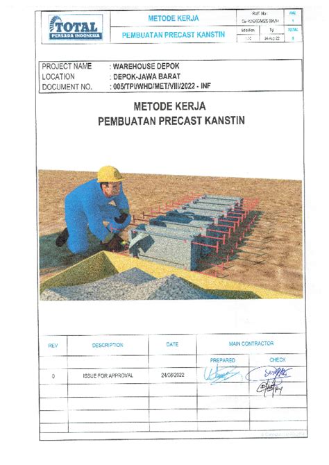 Pdf Metode Kerja Pembuatan Precast Kanstin