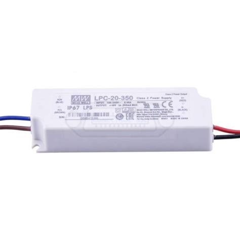 DRIVER LED IP67 9 48VCC 350MA MEAN WELL CORRIENTE CONSTANTE Conectrol