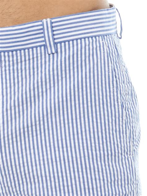 Lyst Brooks Brothers Striped Seersucker Shorts In Blue For Men