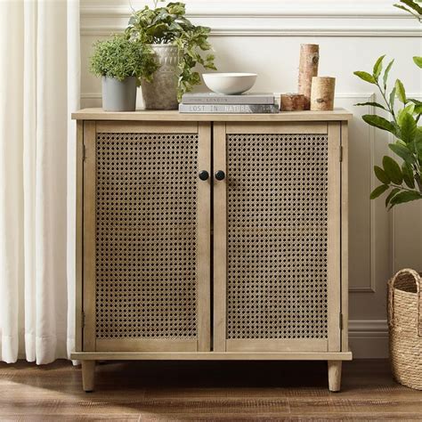 Zouron 2 Door Rattan Storage Cabinet 32 Sideboard Buffet Kitchen