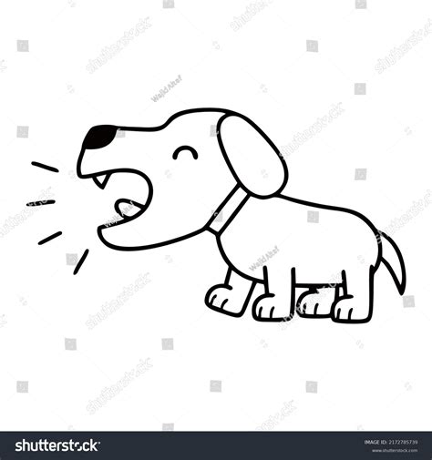 Simple Dog Barking Drawing Kids Stock Vector Royalty Free 2172785739