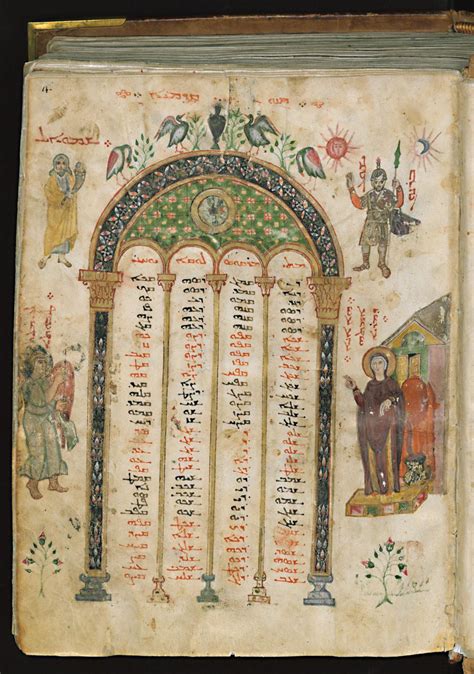 The Rabbula Gospels Folio 4r Canon Table With The Prophets Samuel And