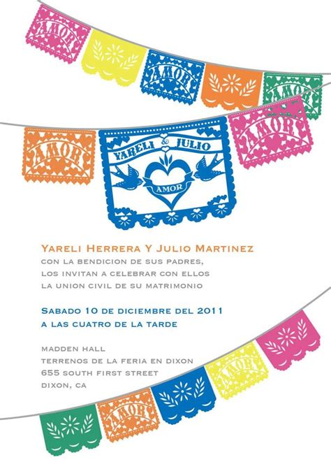 Invitation Love Birds Papel Picado Banner Fiesta Wedding Etsy Papel Picado Wedding