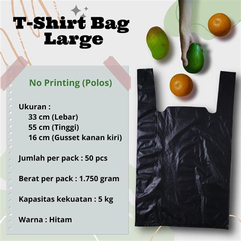 Jual Tshirt Bag Large Kantong Plastik Eco Friendly Kantong Singkong