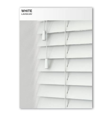 Venetian Wooden Blind White Slat Size 50mm Lavish Mv