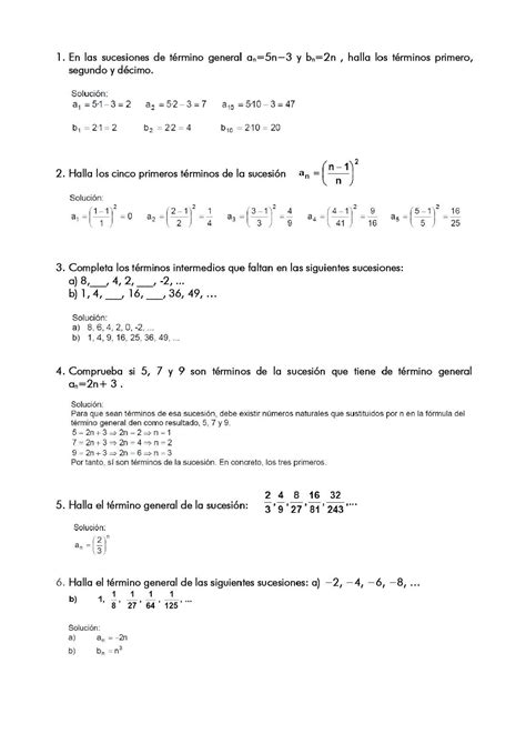 SOLUTION Matem Ticas Ii Tema 2 2 Ejercicios Resueltos De Sucesiones