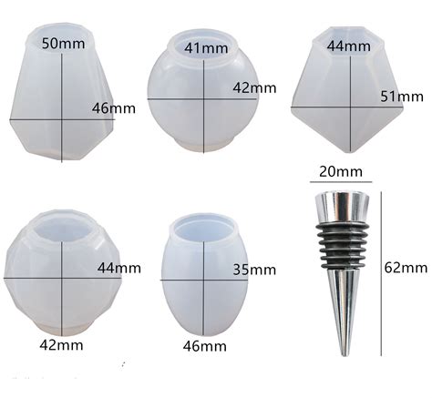 Geometric Spherical Bottle Stopper Resin Molds5pcs Wine Etsy