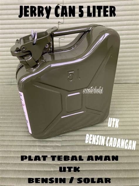 Promo Jerry Can 5 Liter Plat Tebal Aman Utk Bensin Solar Cadangan