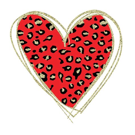 Leopard Print Heart Svg Valentines Day Svg Love Svg Etsy