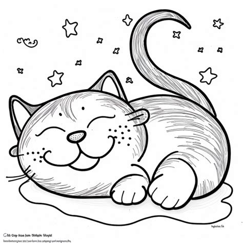 fat cat drawing - Print now for free | Drawing Ideas Easy