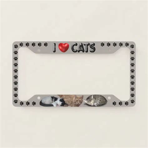 I Love Cats License Plate Frame Zazzle