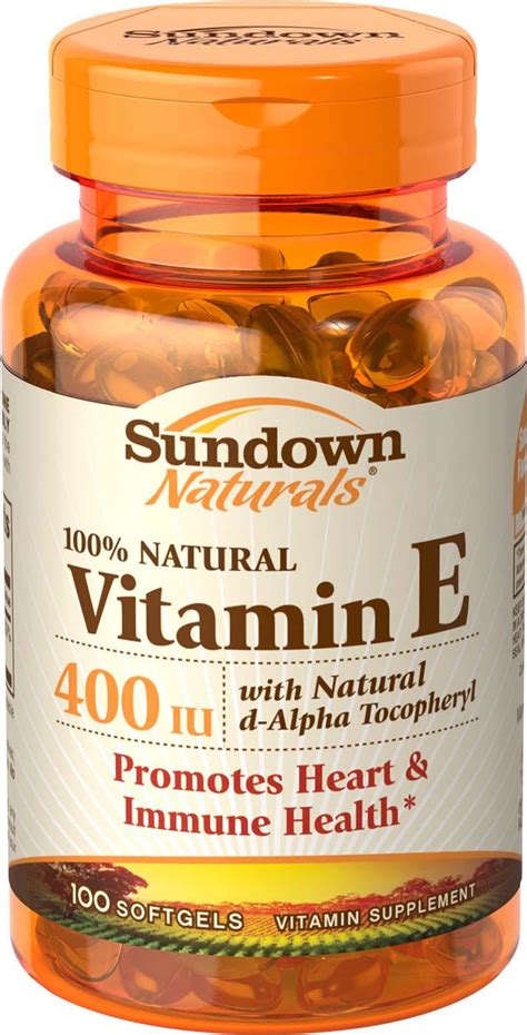 Amazon Sundown Naturals Vitamin E 400 IU 100 Softgels Pack Of 3