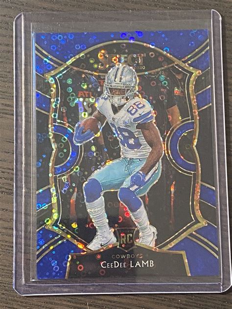 2020 Panini Select Concourse Blue Disco Prizm 25 CeeDee Lamb 57