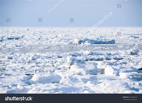 Sea Okhotsk Covered Drift Ice Shiretoko Stock Photo 716704624