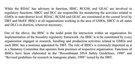 Biosafety Biosafety Regulation Guidelines Institutional Biosafety