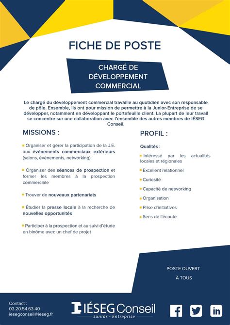 Fiche De Poste Charge Developpement Commercial By IESEG Conseil Issuu