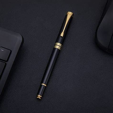 Ballpoint Pens Stunning Black Chrome Metal Pen With Golden Trim Best Ball Pen Ebay