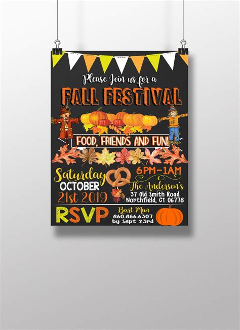 Unique Fall Festival Invitations, Pumpkin Fall Harvest Party Invites, Pumpkin Invites, Scarecrow ...