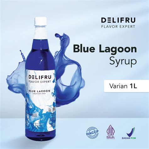 Jual DELIFRU Blue Lagoon Syrup 1 Liter Sirup Kurasao Biru Premium