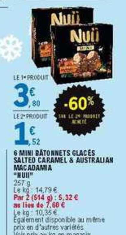 Promo 6 Mini Bâtonnets Glacés Salted Caramel Australian Macadamia