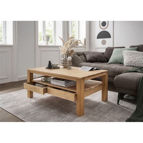 Gracie Oaks Rhineland Solid Wood 4 Legs Coffee Table With Storage