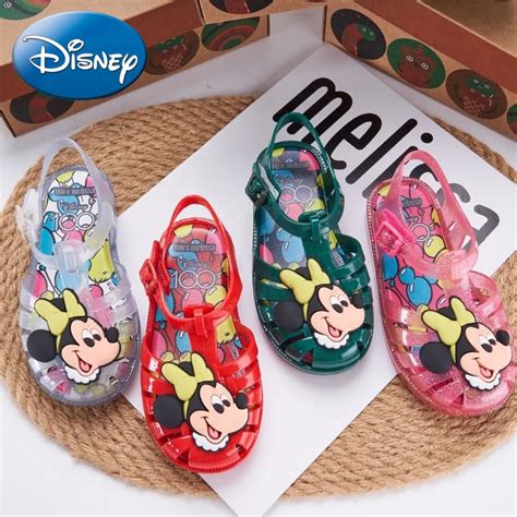 Sand Lias Infantis Disney Mickey Mouse Cartoon Mini Melissa Fundo Macio