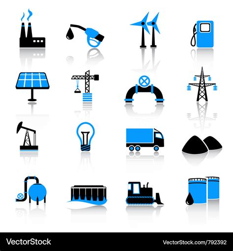 Industry Icons Royalty Free Vector Image Vectorstock