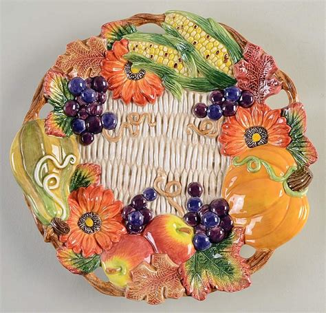 Autumn Bounty Canape Plate By Fitz Floyd Replacements Ltd