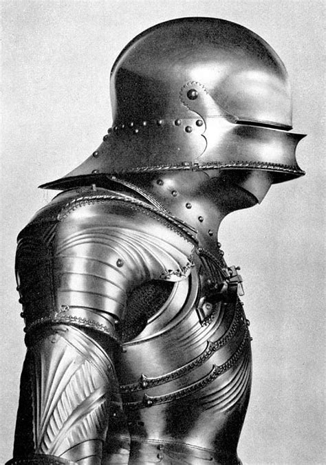 An Old Photo Of A Man In Armor