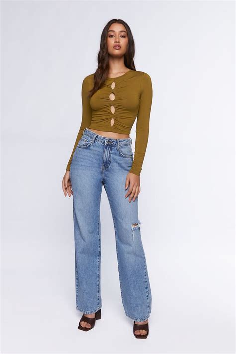 Ruched Cutout Crop Top