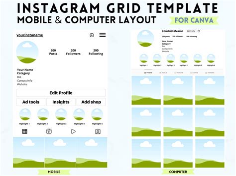 Instagram Template Digital Planner Canava Customizable Social Media Planner Must Have - Etsy