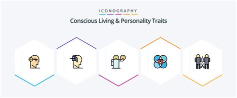 Concious Living And Personality Traits Filledline Icon Pack