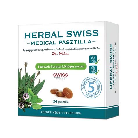 HERBAL SWISS Medical Pasztilla 24db