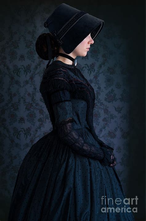 Victorian Woman In A Black Mourning Dress Photograph by Lee Avison - Pixels