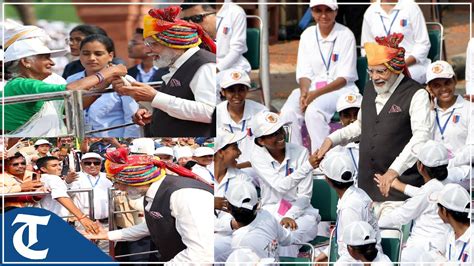 Independence Day Pm Modi Meets Greets Those Who Participated In