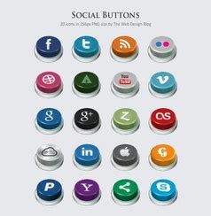 20 Immaculate 3D Social Media Buttons Set Free Vector Download | FreeImages