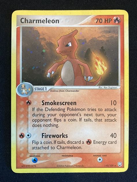 Charmeleon 110 109 Secret Holo Rare Pokemon TCG EX Team Rocket Returns