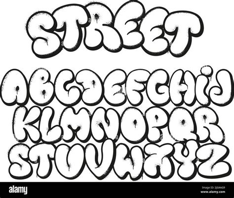 Graffiti Font In Black And White With The Letters S Lowercases On Each